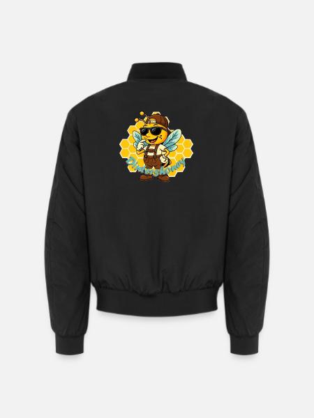 Honigbiene Styleheld mit Sonnenbrille - Unisex Bomberjacke - Schwarz