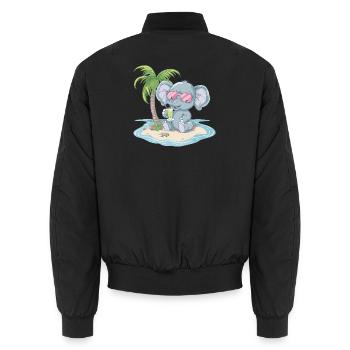 Elephant Summer Palm Tree - Unisex Bomber Jacket - black - Back - AI Model Male 185 light (185cm)