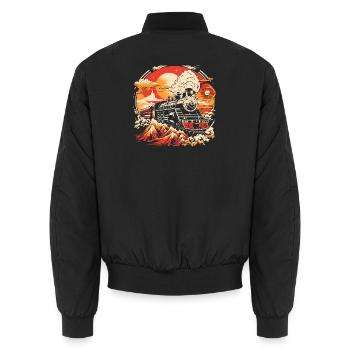 Chemin de fer - Bomber unisexe - noir - Dos - AI Model Male 185 light (185cm)