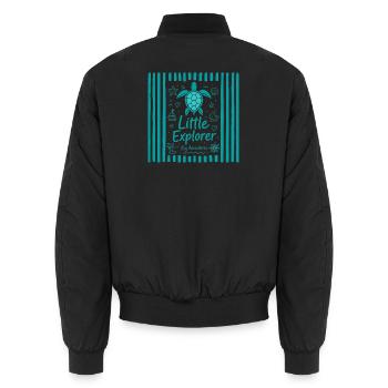Petite Tortue Exploratrice - Bomber unisexe - noir - Dos - AI Model Male 185 light (185cm)