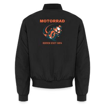 Motorrad Kurven Statt Sofa Biker Geschenk - Unisex Bomberjacke - Schwarz - Hinten - AI Model Male 185 light (185cm)