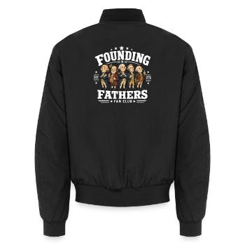 Fanclub der Gründerväter Lustige Gründerväter - Unisex Bomberjacke - Schwarz - Hinten - AI Model Male 185 light (185cm)