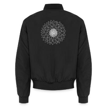 Sonnenblume Boho - Unisex Bomberjacke - Schwarz - Hinten - AI Model Male 185 light (185cm)