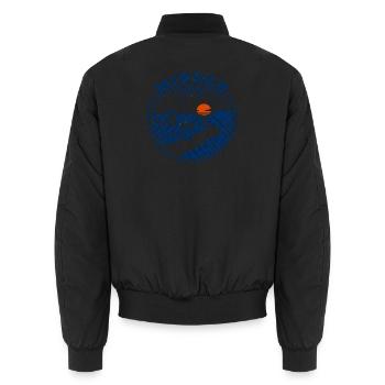 Timbre circulaire vintage de Minden, Allemagne, - Bomber unisexe - noir - Dos - AI Model Male 185 light (185cm)