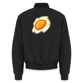 Sunny Fried Egg Illustration - Unisex Bomberjacke - Schwarz - Hinten - AI Model Male 185 light (185cm)