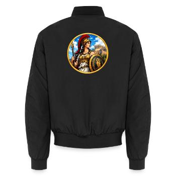 Griechische Kriegerin mit Speer - Unisex Bomberjacke - Schwarz - Hinten - AI Model Male 185 light (185cm)