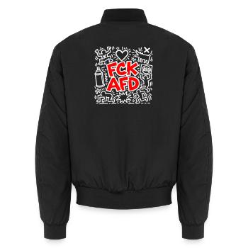 FCK AFD - Unisex Bomberjacke - Schwarz - Hinten - AI Model Male 185 light (185cm)