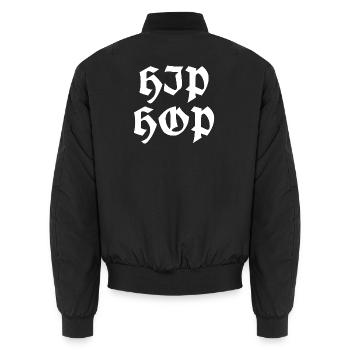 Gotische Hip-Hop-Glyphen - Unisex Bomberjacke - Schwarz - Hinten - AI Model Male 185 light (185cm)