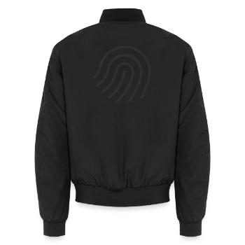 Fingerabdruck-Authentifizierungszeilen-Symbol - Unisex Bomberjacke - Schwarz - Hinten - AI Model Male 185 light (185cm)