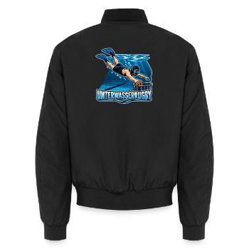 Unterwasser Rugby Action-Illustration - Unisex Bomberjacke - Schwarz - Hinten - AI Model Male 185 light (185cm)