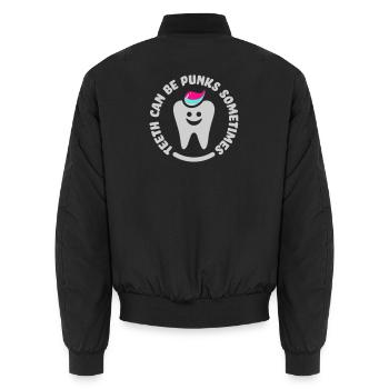teeth punk zahn - Unisex Bomberjacke - Schwarz - Hinten - AI Model Male 185 light (185cm)