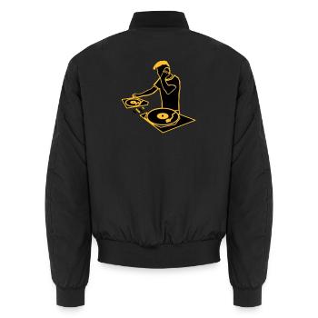 dj_2 - Unisex Bomberjacke - Schwarz - Hinten - AI Model Male 185 light (185cm)