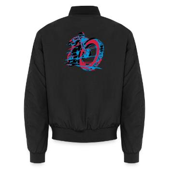 Classic Racer - Unisex Bomberjacke - Schwarz - Hinten - AI Model Male 185 light (185cm)