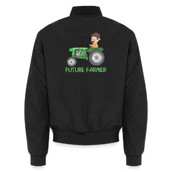 Nachwuchs Landwirt - Bauer - future farmer - Unisex Bomberjacke - Schwarz - Hinten - AI Model Male 185 light (185cm)