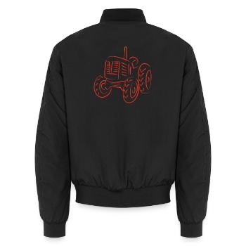 Rustikaler Traktor Silhouetten-Design - Unisex Bomberjacke - Schwarz - Hinten - AI Model Male 185 light (185cm)