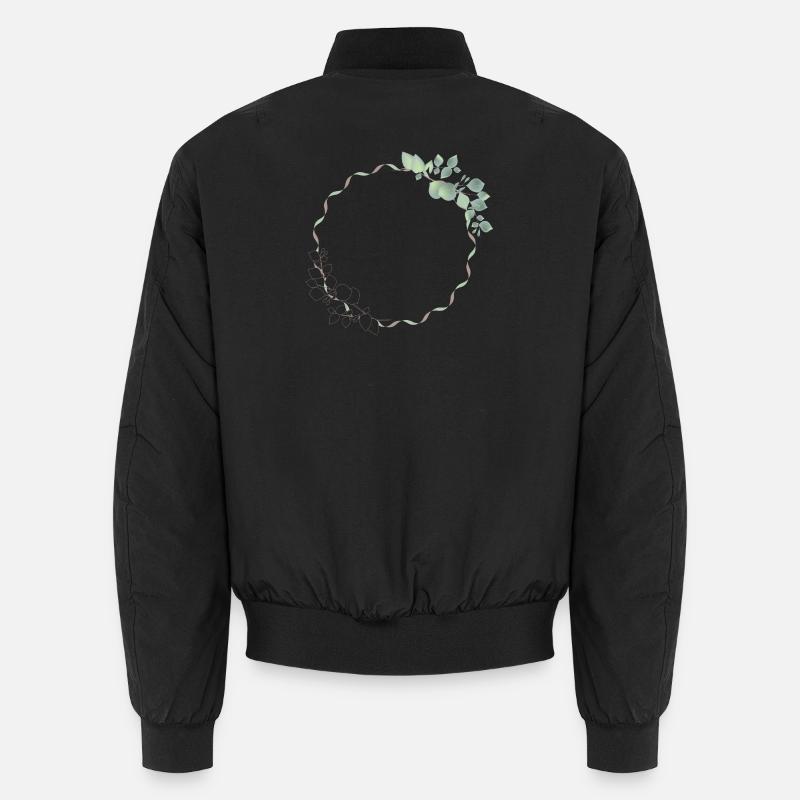 zarter Eukalyptus Rahmen für eigene Texte & Motive Unisex Bomberjacke