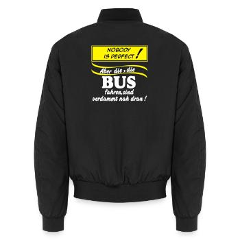 Chauffeur de bus Chauffeur de bus Personne (25) - Bomber unisexe - noir - Dos - AI Model Male 185 light (185cm)