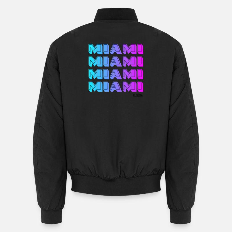 Miami Neon Gradient Pattern Unisex Bomber Jacket