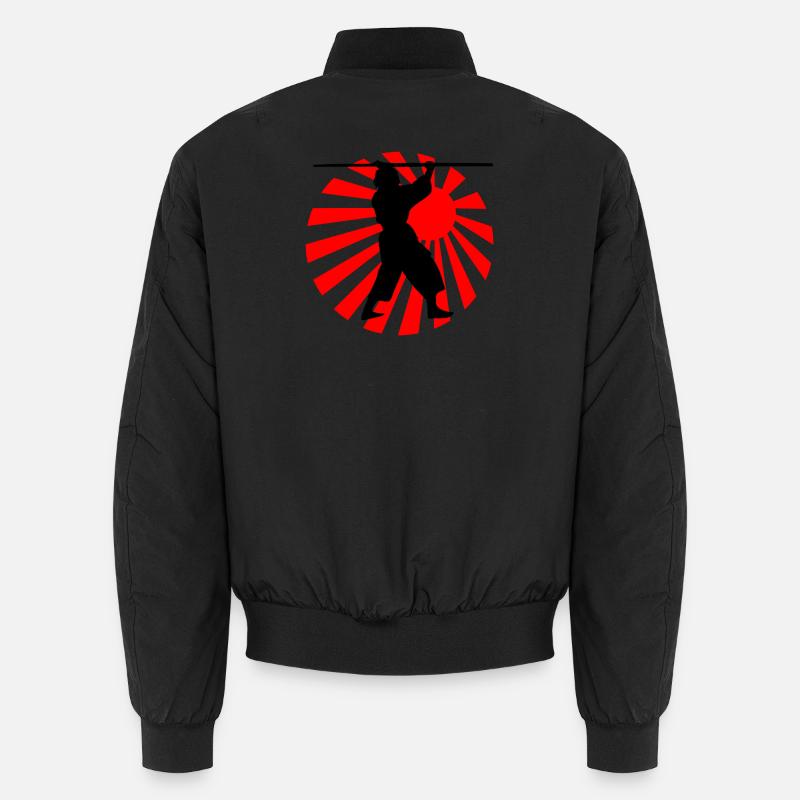 Behalten Sie das Kobudo-Logo mit einem Bo darüber Unisex Bomberjacke
