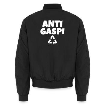 anti-gaspi, anti-gaspillage, recycler - Bomber unisexe - noir - Dos - AI Model Male 185 light (185cm)