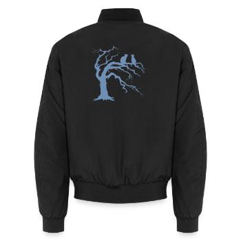 Toter baum mit 2 Katzen Silhouette - Unisex Bomberjacke - Schwarz - Hinten - AI Model Male 185 light (185cm)