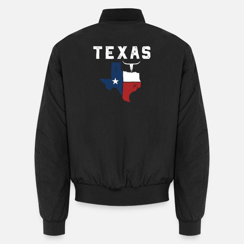 Lone Star State Flag Emblem - Unisex Bomber Jacket - black