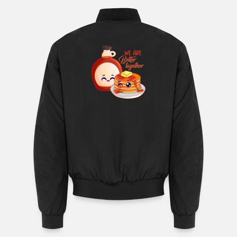 pancake, maple syrup, breakfast - Unisex Bomber Jacket - black