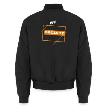 Society Me Outside The Box Statement-Shirt - Unisex Bomberjacke - Schwarz - Hinten - AI Model Male 185 light (185cm)