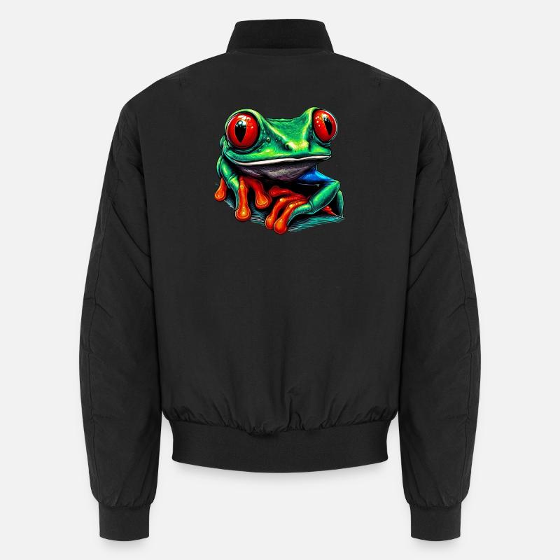 Rotäugiger Laubfrosch - Unisex Bomberjacke - Schwarz
