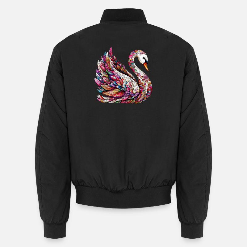 Swan decorated with Mandalas Unisex Bomber Jacket