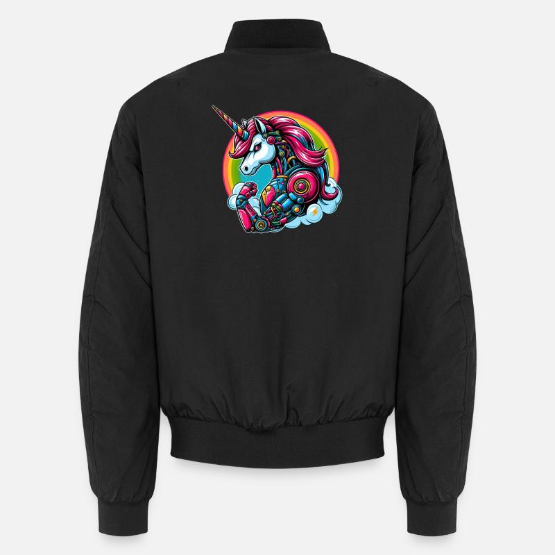 Licorne Robot Cyborg Arc-en-ciel Science-Fiction Bomber unisexe