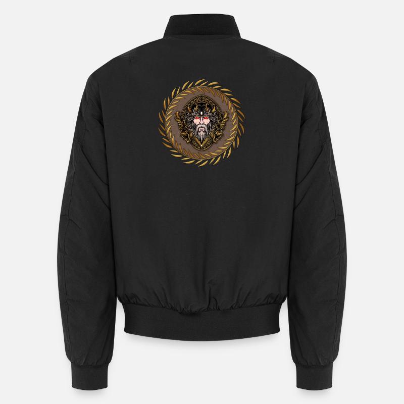 Zeus dans les couleurs or et noir. Bomber unisexe