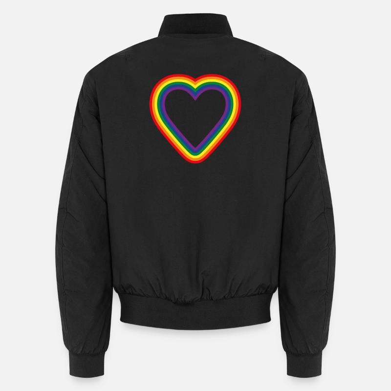 Herz Regenbogen Symbol LGTBQ+ Community Unisex Bomberjacke
