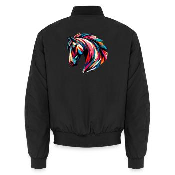 Cheval - Bomber unisexe - noir - Dos - AI Model Male 185 light (185cm)