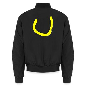 Buchstabe U - Unisex Bomberjacke - Schwarz - Hinten - AI Model Male 185 light (185cm)