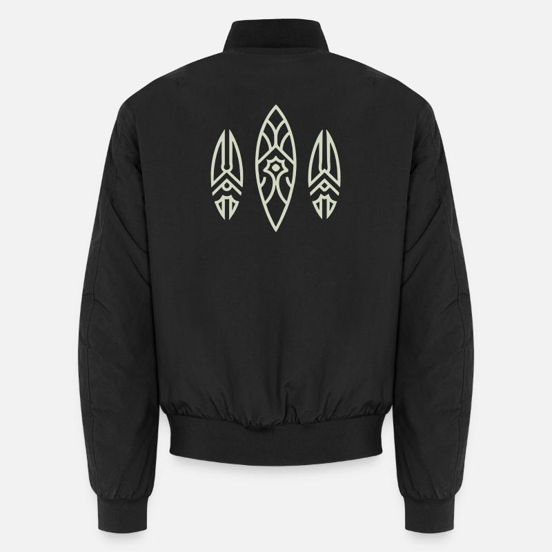 Sleek ethnic inspired tribal design - Unisex Bomber Jacket - black
