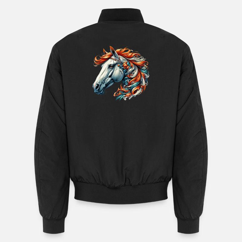Pferd - Unisex Bomberjacke - Schwarz
