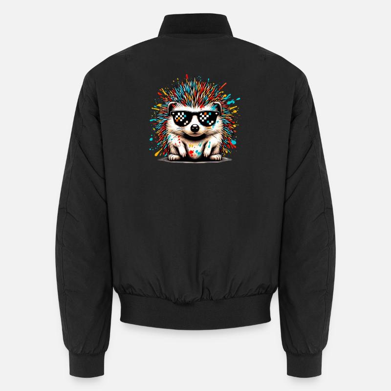 Hedgehog with sunglasses Unisex Bomber Jacket