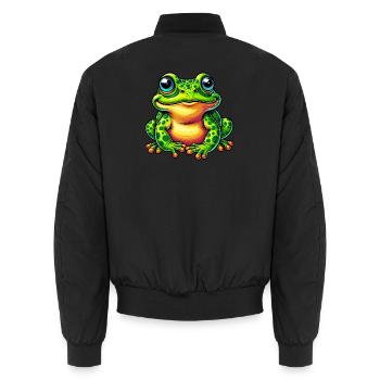 Frosch - Unisex Bomberjacke - Schwarz - Hinten - AI Model Male 185 light (185cm)