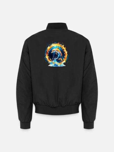 Ein faszinierendes Zusammenspiel von Feuer und Wasser. - Unisex Bomberjacke - Schwarz
