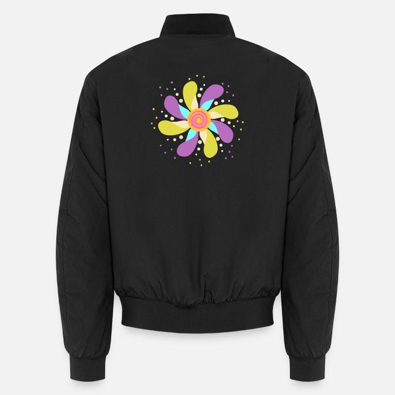 Colorful Psychedelic Flower Unisex Bomber Jacket