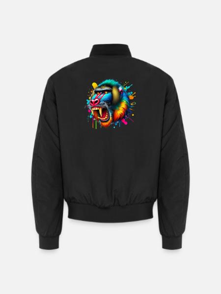 Mandrill Monkey - Unisex Bomber Jacket - black