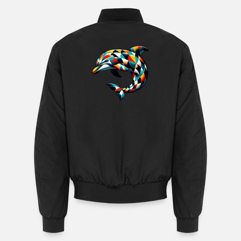 Harlekin-Delfin - Unisex Bomberjacke - Schwarz
