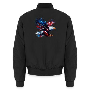 Adler Flagge USA USA Amerikanisch - Unisex Bomberjacke - Schwarz - Hinten - AI Model Male 185 light (185cm)