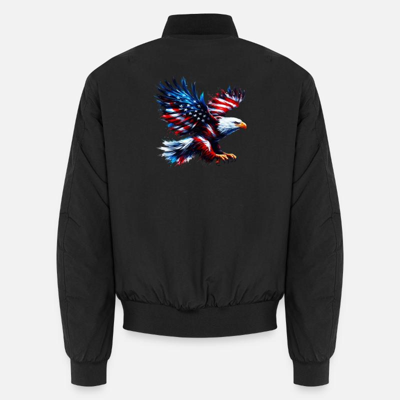 Eagle Flag USA USA Américain - Bomber unisexe - noir