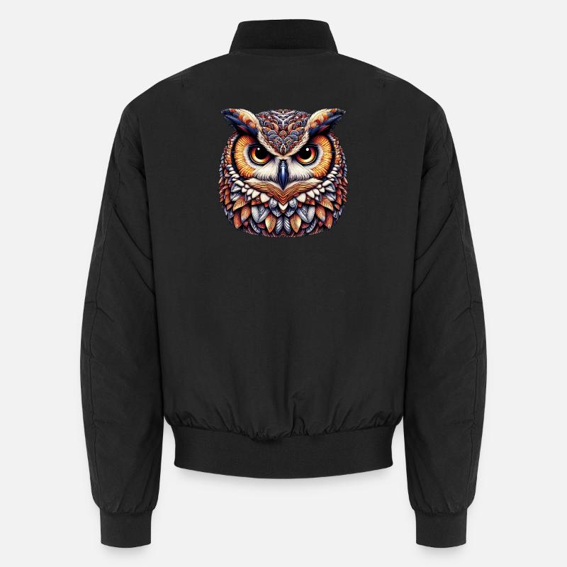 Owl - Unisex Bomber Jacket - black