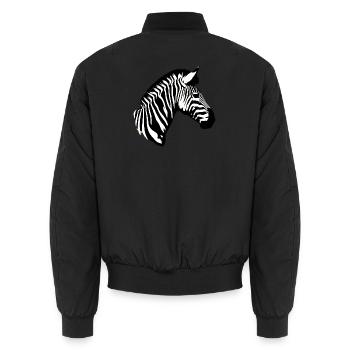 Zebra - Unisex Bomberjacke - Schwarz - Hinten - AI Model Male 185 light (185cm)