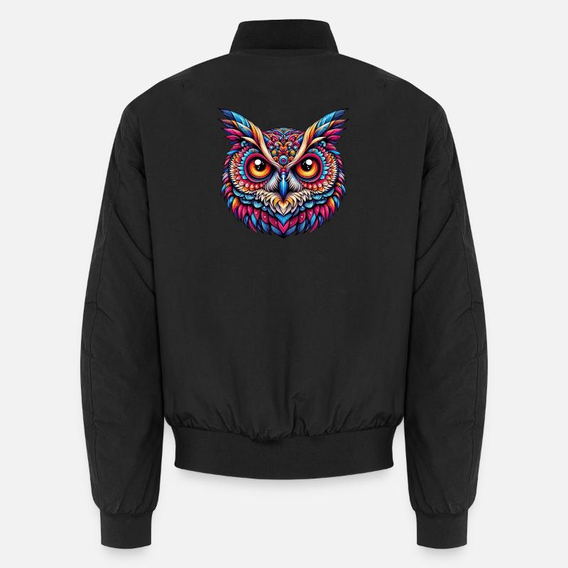 Owl - Unisex Bomber Jacket - black