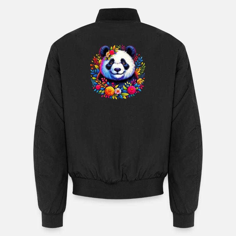 Panda - Unisex Bomberjacke - Schwarz