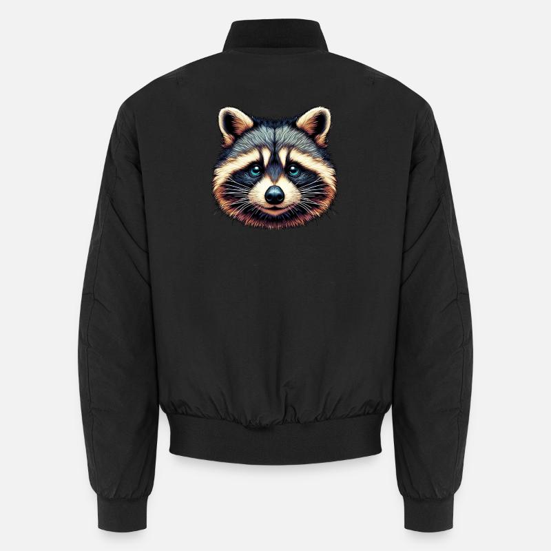 Raccoon - Unisex Bomber Jacket - black
